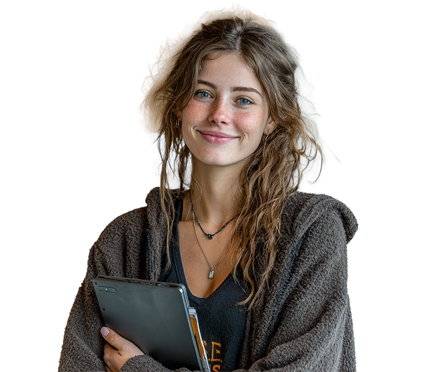 A VIC student focused on her studies